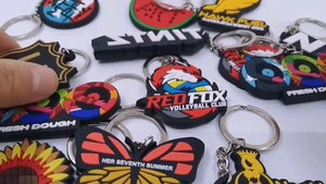 Porte-clés personnalisé en PVC souple, porte-clés promotionnel personnalisé, porte-clés de dessin animé, porte-clés avec lettres anglaises - Product Image 5
