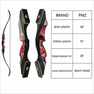 Arco Ricurvo da Caccia Americano Smontabile PMZ Archery da 15-60 Libbre Fatto a Mano per Tiro all'Ingrosso - Product Image 2