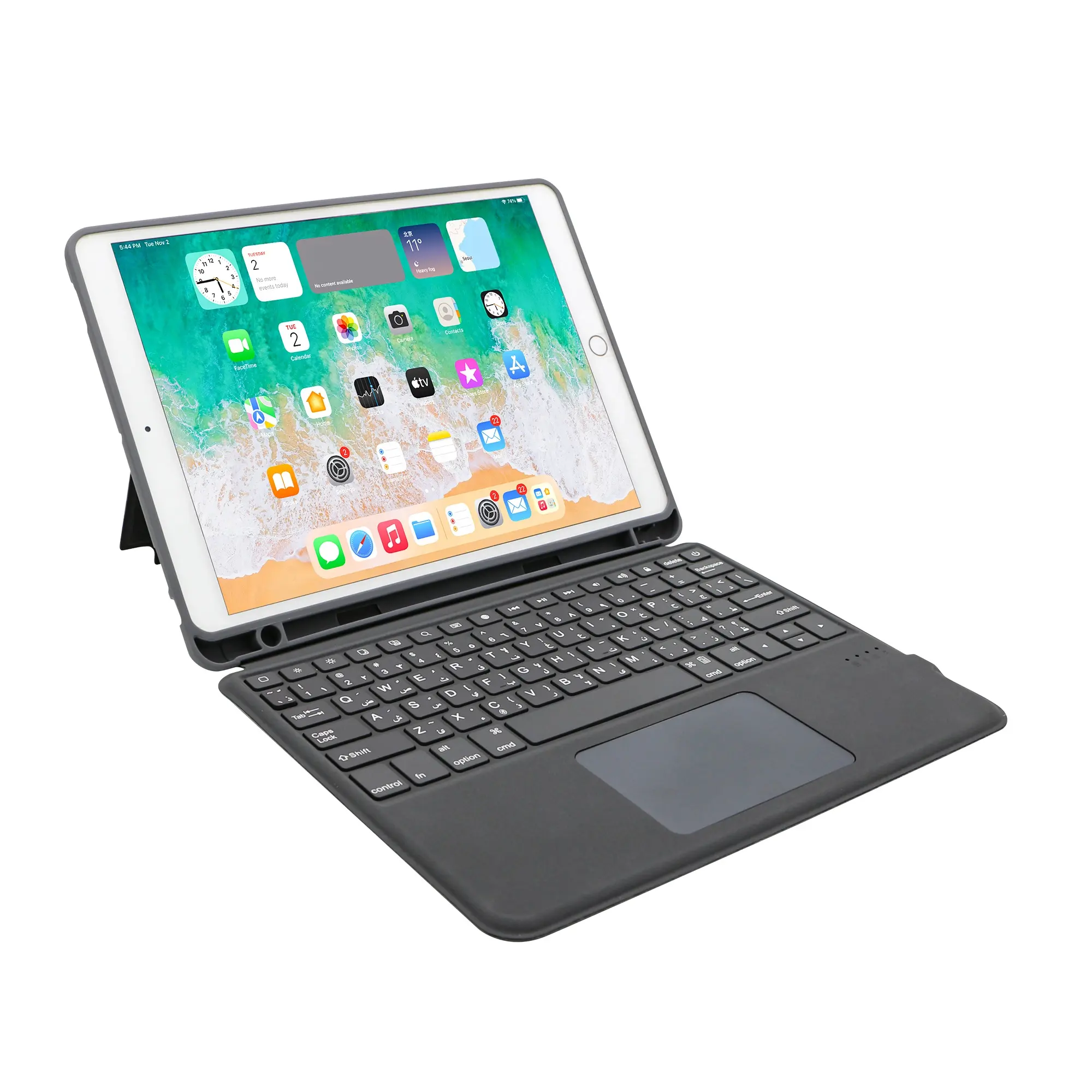 Harga grosir casing Keyboard Bluetooth OEM dengan Trackpad untuk penutup USB-C baterai Lithium penutup Folio Keyboard iPad 10.2 "/10.5"