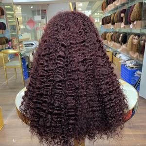 Perruques en cheveux humains 13*4 Lace Front Super Double Drawn 18 pouces bouclés birmans 250% de densité cheveux vierges - Product Image 4