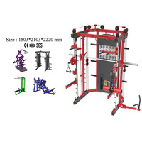 Equipo multifunción de Gimnasio Profesional, Herrero con entrenador multifuncional, estante de sentadillas 3 en 1