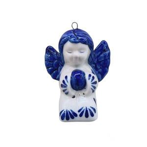 เครื่องตกแต่งต้นคริสต์มาสทำจากเซรามิกเครื่องประดับแขวนเครื่องเคลือบสีฟ้าและสีขาววัตถุตกแต่งรถยนต์สำหรับตกแต่งบ้าน - Product Image 3