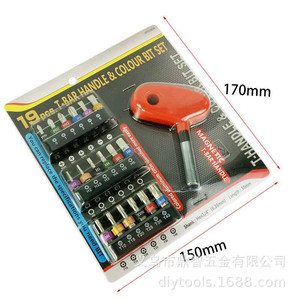 Trad 19Pc Ratchet <b>Bit</b> <b>Set</b> S2 Colored <b>Bits</b> Phillips Slotted Star Magnetic Hand Tool Auto Repair - Product Image 2