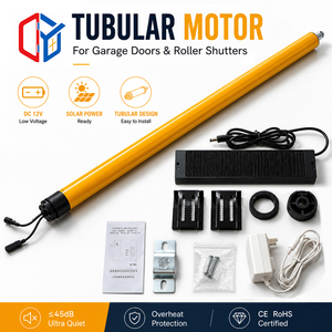 Moteur tubulaire industriel moderne à énergie solaire avec application WiFi 35 mm pour volets roulants électriques intelligents, stores occultants et garages - Product Image 1