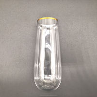 Flûtes à Champagne en Plastique Incassable à Bord Doré du Fabricant | Verres à Champagne sans Pied Réutilisables 100% Incassables