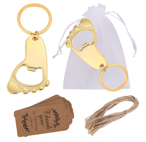 Llavero Abridor de Botellas de Lujo Chapado en Oro con Caja de Regalo para Recuerdo de Boda - Product Image 1