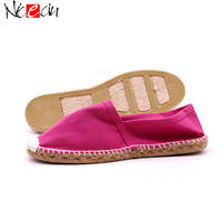 Espadrilles Nicecin en chanvre naturel de couleur unie, impression personnalisée sur les espadrilles