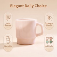 Umweltfreundliche, Langlebige, Stapelbare Glas-Kaffeetasse mit Dickem Griff, Moderne Farbenfrohe 240ml 350ml Tasse mit Individuell Bedruckbarem Logo