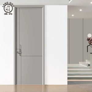 Porte intérieure en bois d'ingénierie à 6 panneaux pour maisons-Blanc apprêté - Product Image 1