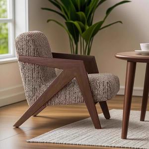 Set di Divani e Poltrone in Legno Massello Neo-Cinese e Mid-Century, Moderno con Imbottitura in Tessuto per <span class=keywords><strong>B</strong></span>&<span class=keywords><strong>B</strong></span>/Hotel, Soggiorno e Reception - Product Image 3