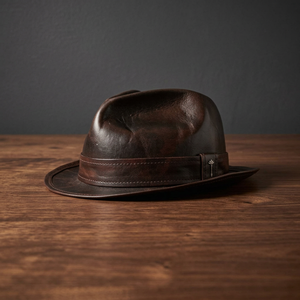 Sombrero de Vaquero de Cuero Genuino Unisex Personalizado Estilo Mediados de Siglo, BS International - Moderno, para Viajes, Casual, Ecuestre, Playa - Product Image 1