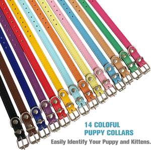 Collares de Identificación Ajustables de Cuero para Perros Pequeños, <span class=keywords><strong>16</strong></span> Colores, 10 Tamaños - Product Image 4