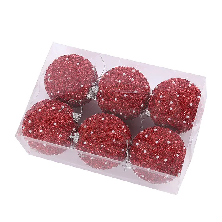 Benutzer definierte 6 Stück Set Weihnachten Glitter Ball Ornamente für Weihnachts baum kugeln für Weihnachten Home Decorations Mehrfarbig zu wählen