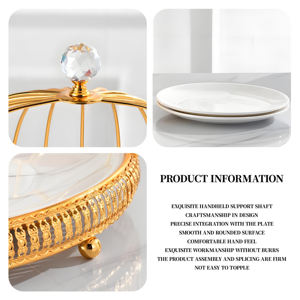 YITIAN özel elmas tatlı standı ekran Cupcake düğün altın kuş kafesi kek hizmet tatlı otel - Product Image 4