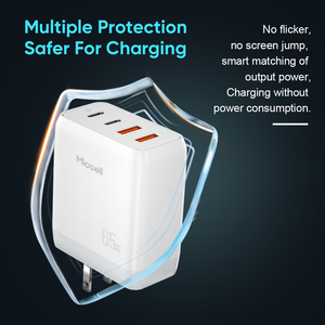 Chargeurs de téléphone GaN 65W Miccell en gros avec ports de charge rapide PD QC, <span class=keywords><strong>chargeur</strong></span> mural USB Type-C universel pour téléphones mobiles - Product Image 6