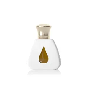 Frasco atomizador de perfume árabe dourado, garrafa branca de perfume com logotipo de lágrima, novo, 2022