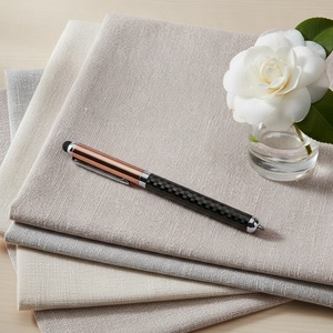 Premium Cylindrical Dual Function <b>Pen</b> with Silver Rose <b>Gold</b> Metal Upper and Woven Texture Black Barrel Stylus Writing Tip Custom - Product Image 5