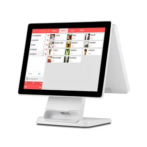 レストラン15インチPosパネルシステムオプション機能タッチスクリーンデュアルモニターPos