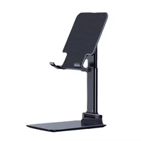 Support de téléphone portable en métal à angle et hauteur réglables pour bureau, compatible avec les smartphones.