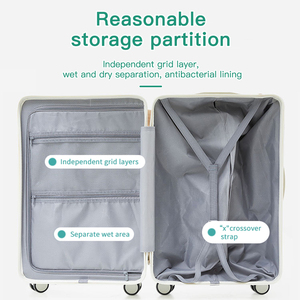 <strong>Multifunctional</strong> Front Open Usb Private Label Luggage Sets With Charger Replacement Wheel Lightweight <strong>Suitcase</strong> - Product Image 2