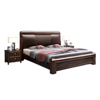 Lit en bois massif en bois de santal doré violet, taille king, chambre principale, style moderne simple, lit double, style chinois, meubles de chambre à coucher avec rangement