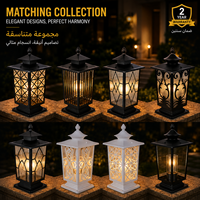 Lampe de poteau de jardin extérieure blanche avec cadre métallique géométrique
