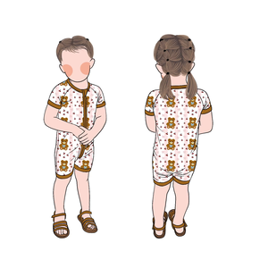 Little Glow Kid Nieuwe Aanwinst Zomer Aangepaste Prints Stijlen Superzacht 2-delig Baby Bamboe Rompertje met Rits - Product Image 5