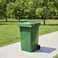 Poubelle mobile à roulettes de 120 L, conteneur à déchets, poubelle de 120 litres avec roues