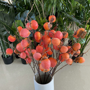 Branche d'artichaut artificielle Suzume II 95 cm, fruits rouges et jaunes pour la décoration intérieure, décoration végétale - Product Image 1