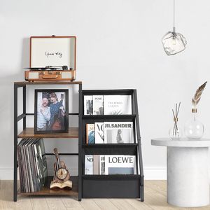 Support de disque <span class=keywords><strong>vinyle</strong></span> Table d'extrémité Stockage de disques à 3 niveaux Support de table tournante Support de table de tourne-disque - Product Image 5