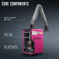 Extracteur de fumées et de poussières de soudage portable haute efficacité, moteur 2,2 kW, efficacité de purification de 99,99 %, capacité de traitement de 2500 m³/h, Nano
