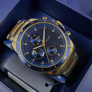 Montre à quartz multifonction pour hommes Montre décontractée <span class=keywords><strong>en</strong></span> acier inoxydable avec bracelet <span class=keywords><strong>en</strong></span> textile Montre <span class=keywords><strong>en</strong></span> <span class=keywords><strong>cuir</strong></span> - Product Image 1