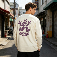 T-shirt personnalisé avec impression graphique, coton, coupe ample, streetwear, unisexe, t-shirt à manches longues personnalisé