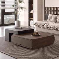 Table basse décorative moderne en bois massif de noyer pour petits espaces, ensemble de tables d'appoint pour salon