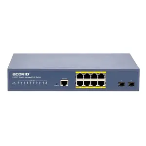 8 Port Gigabit + 2 * Gigabit SFP Port 1 * RJ45 konsol Port dikelola POE Switch L2 Ethernet dikelola Hub