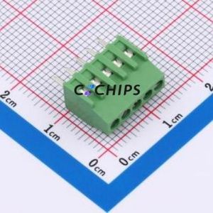 282834-5 Screw Terminal Block Through hole Component (THT),P=2.54mm Connector 1x5P 2.54mm Green Through Hole - Product Image 1