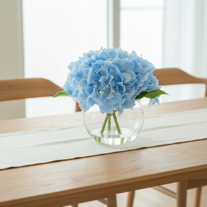 Hortensia de Látex <span class=keywords><strong>con</strong></span> Tacto Realista en Florero de Vidrio, Flor Artificial Realista <span class=keywords><strong>con</strong></span> Agua de Resina, Arreglos Florales al por Mayor para Decoración - Product Image 3