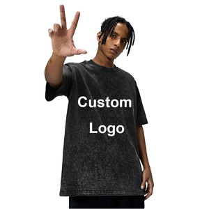 Camisetas al por mayor personalizadas con logo serigrafiado en la parte delantera, 230g, 100% algodón, camisetas de punto extragrandes para hombre - Product Image 1