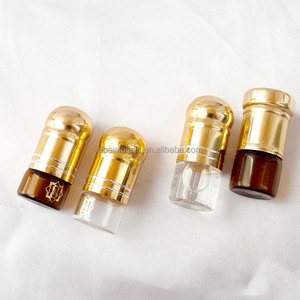 Rodillo ámbar marrón <span class=keywords><strong>oscuro</strong></span> de 1ml al por mayor en botella de cristal de aceite esencial con tapa de aluminio dorado - Product Image 5