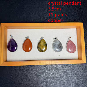 จี้อเมทิสต์ขัดเงาเครื่องประดับคริสตัลธรรมชาติสำหรับเป็นของขวัญเครื่องประดับหินลาบราดอไรต์สีม่วงแบบหลากหลาย - Product Image 3