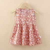 Robe d'été trapèze sans manches pour filles, imprimé pois de dessin animé, avec nœud décoratif, vêtements pour tout-petits, fournisseur en gros
