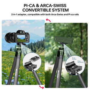 Trépied de tir en fibre de carbone pour la chasse, trépied de terrain robuste avec rotation à <span class=keywords><strong>360</strong></span>° °   Tête sphérique à dégagement rapide pour lunette d'observation - Product Image 2