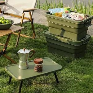 22L faltbarer Korb Kunststoff-Campingkorb extra große Kapazität faltbarer Picknick-Aufbewahrungsbox-Korb mit Deckel