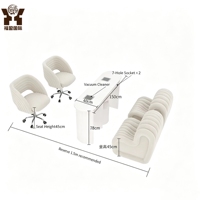 Table de manucure moderne en fer crème, ensemble complet avec canapé-lit et table de travail pour la décoration de salon de manucure