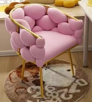 Fauteuil de manucure en tissu de luxe contemporain avec éclairage arrière pour salon de manucure, hôtel, salon, chambre à coucher, rouge, pour la coiffure