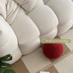 Ensemble de canapés en tissu pour salon, style moderne, confortable et de détente, pour petite famille, hôtel, mobilier de maison, couleur crème, effet guimauve - Product Image 5