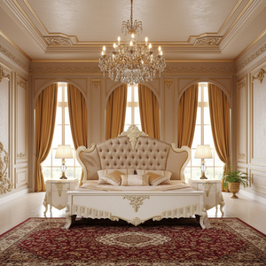 <span class=keywords><strong>Letto</strong></span> <span class=keywords><strong>Matrimoniale</strong></span> in Rovere Massiccio Stile Europeo, Arredamento di Lusso per Camera da <span class=keywords><strong>Letto</strong></span> Americana <span class=keywords><strong>con</strong></span> Testiera Intagliata Rivestita in Vera Pelle - Product Image 1