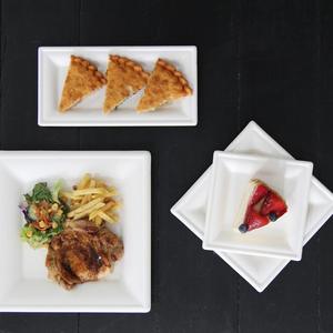 Toptan gıda servis tabağı kare Bagasse kağıt plaka 9 inç Bagasse dikdörtgen plaka - Product Image 5