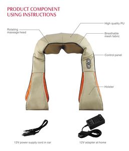 Elektrische Knetarbeit manuelle persönliche Heizung <span class=keywords><strong>Shiatsu</strong></span> Klapp-Hals-Schulter-Massagegerät - Product Image 3