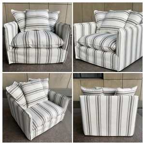 Fauteuil d'appoint moderne de luxe pour salon avec coussins moelleux et housses amovibles pour salon, chambre et appartement - Product Image 4